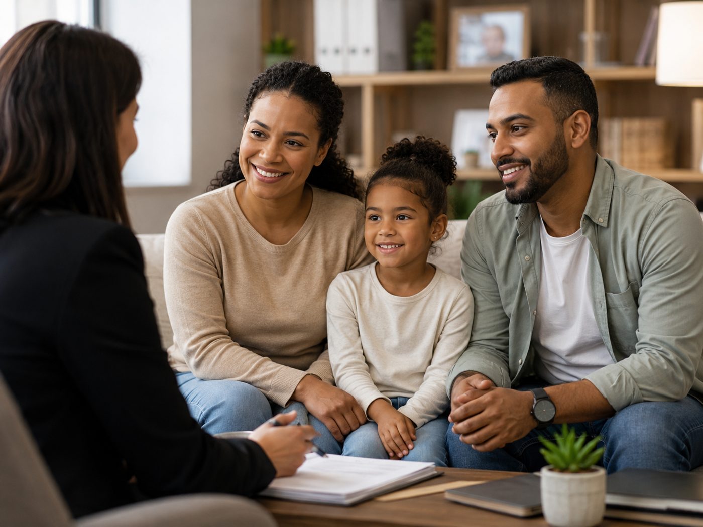 Attorney meeting with an immigration client reviewing documents