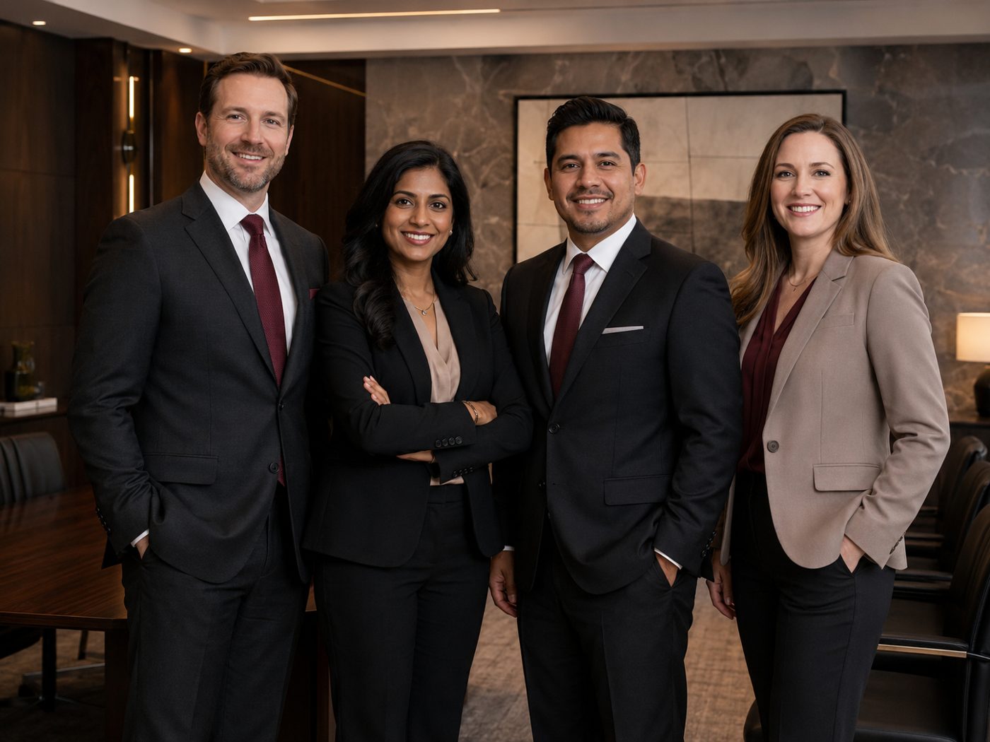 A welcoming law office consultation with a family and attorney