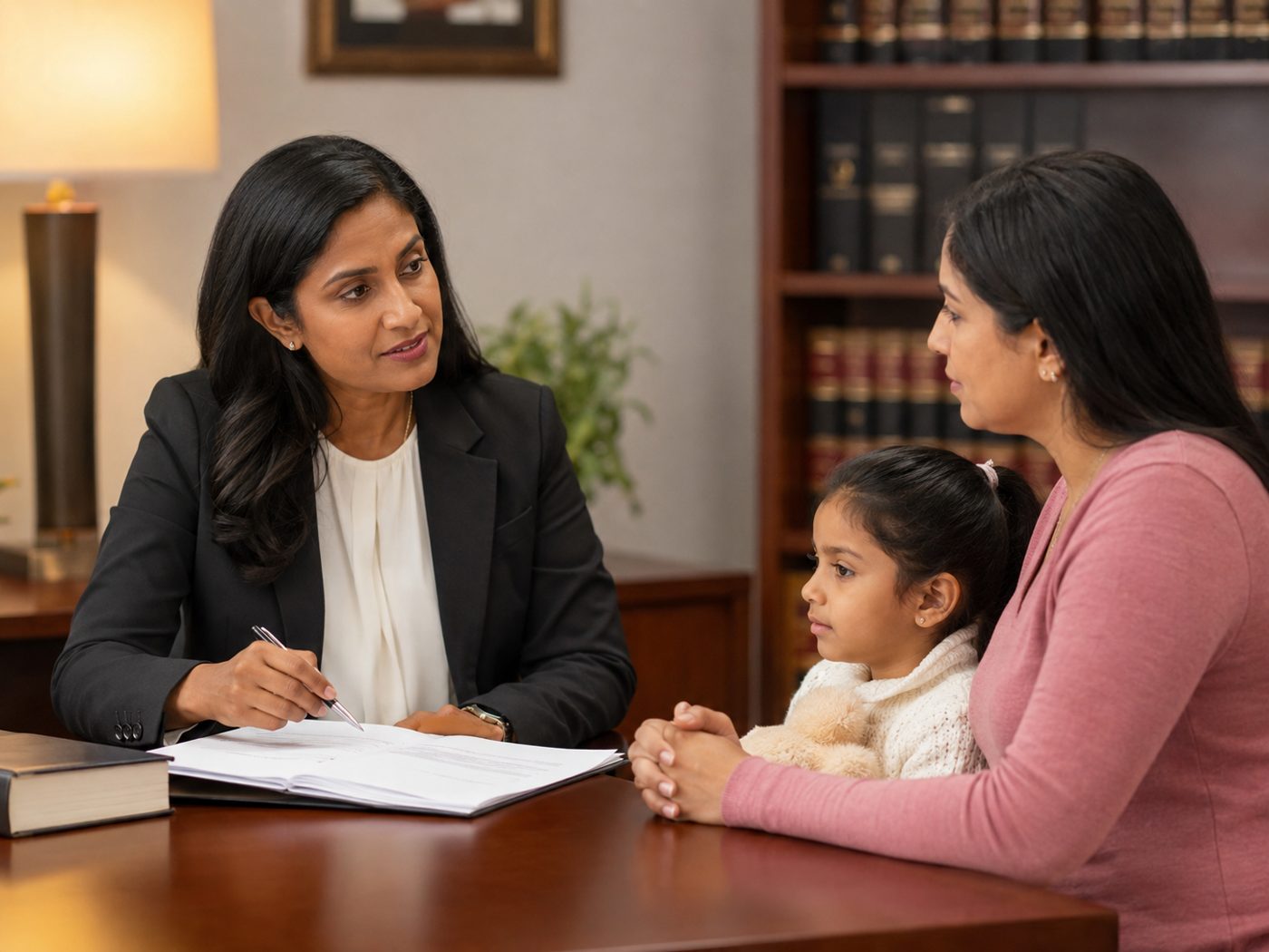 Documents and trademark filings on a clean desk