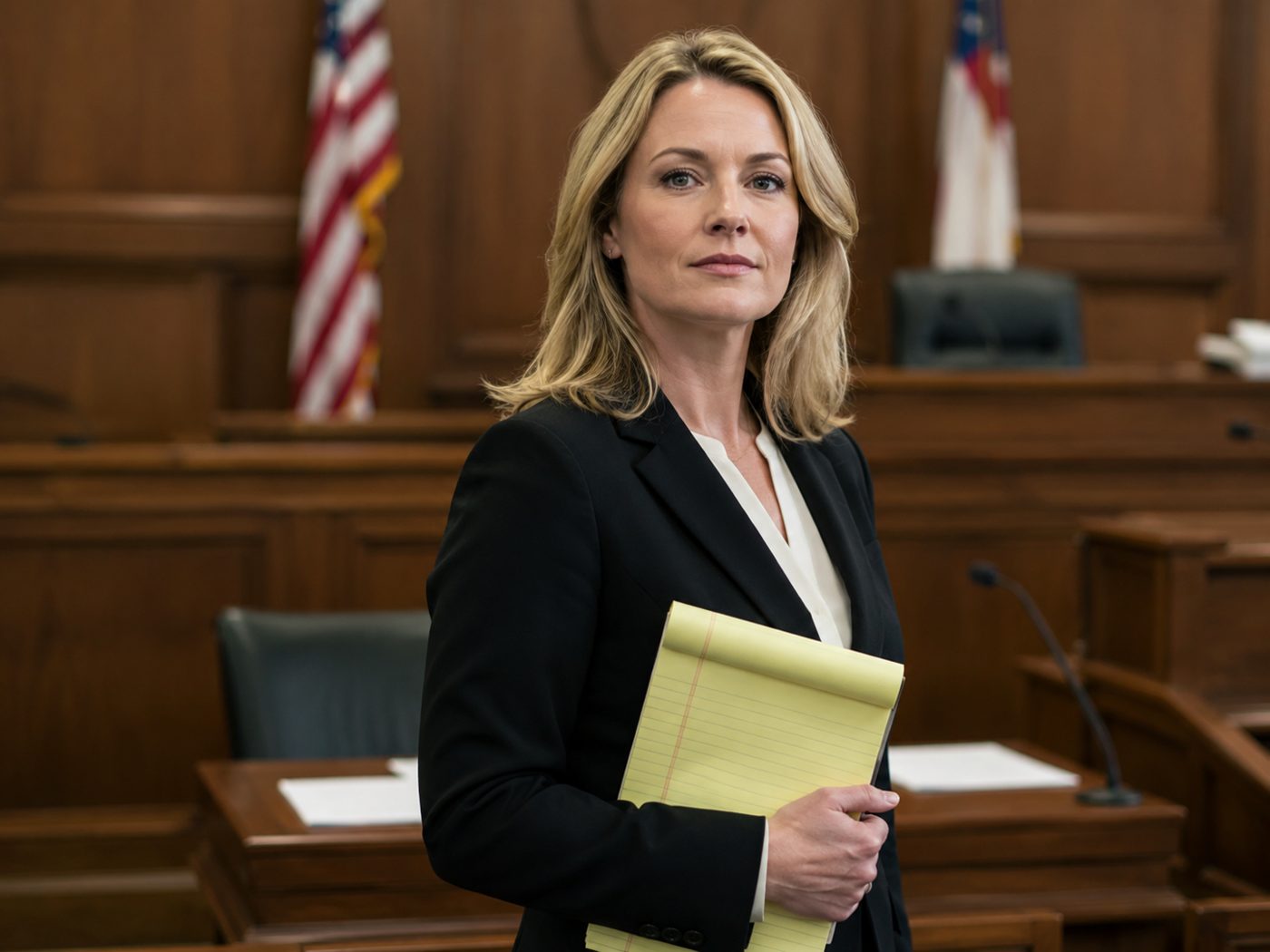 Portrait of a senior attorney in a professional office setting